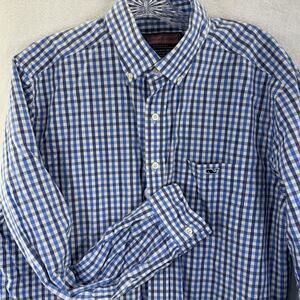 Vineyard Vines Shirts Mens Large Blue Check Gingham Slim Fit Tucker Shirt